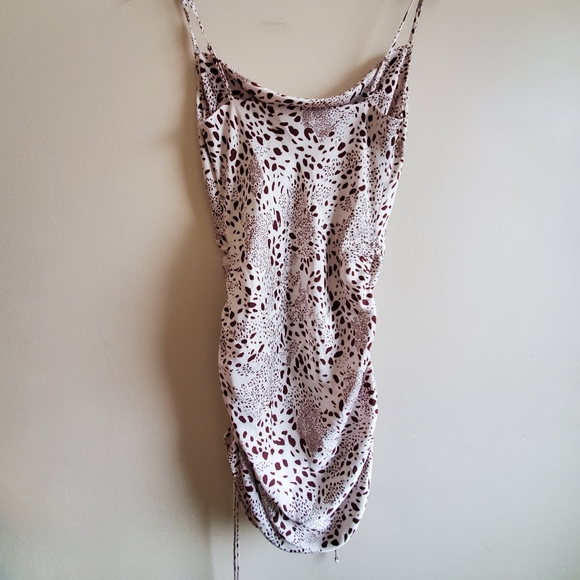 Wilfred Only Ruched Slip Dress, Ruched cowl-neck dress, Small Birch/Bitter Choco - Picture 7 of 10